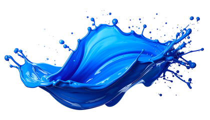 Dynamic capture of vibrant blue liquid splashing, with droplets against a black background