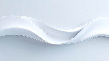 Naklejka premium Elegant Flowing White Wave Design on a Light Background for Abstract Art, Backgrounds, and Modern Interior Decoration Ideas