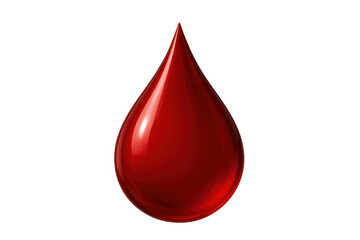 Obraz premium Red blood drop illustrating fluid dynamics, health, donation, and medical concepts on transparent background