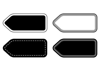 誘導や箇条書き・WEBデザインや資料作成に使える黒い矢印型の見出しラベルセット
