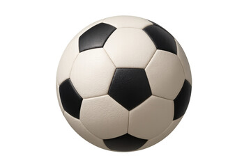 Fototapeta premium Classic soccer ball with traditional black and white panels, representing sport, game, competition, and healthy lifestyle, transparent background