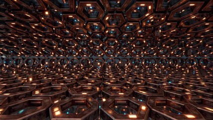 glowing hexagonal panels futuristic technology network render | technology, science fiction, futurism, design, abstract theme - Powered by Adobe