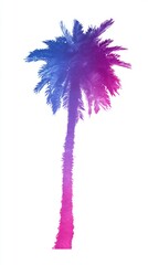 breeze. A solitary coconut tree with textured trunk stands against a gradient sky, evoking tropical serenity. travel magazines, destination branding, designed for travel destination branding.
