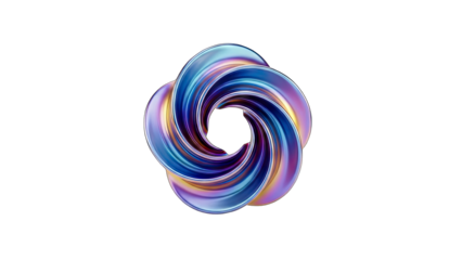Abstract 3D Shape Twisting on White Background