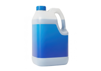 Blue liquid jug isolated on transparent background