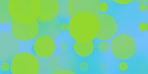 Lively Green Circles on Blue Background