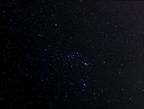 The constellation of Orion on a clear starry night