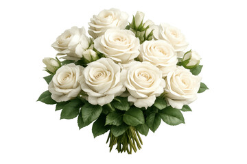 Obraz premium White roses bouquet symbolizing purity, love, and elegance for weddings, anniversaries, and special occasion celebrations