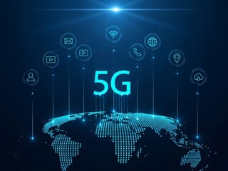 Global 5G Network Technology and Connectivity Concept.