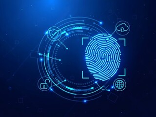 Digital Fingerprint Security and Biometric Authentication Technology.