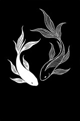 vector illustration of a fish silhuotte