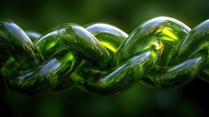 Intricate emerald chain links