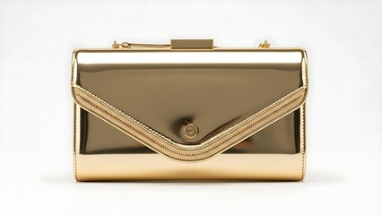 Elegant gold clutch with chain strap