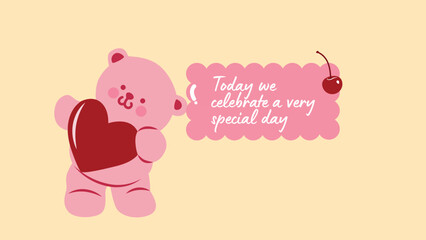 Pink and Cream Playful Birthday Wishing Card