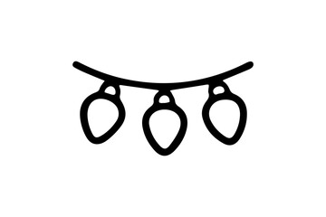 Christmas Lights Garland Line Icon vector