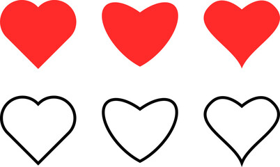heart vectors in set