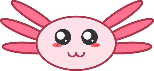 cute axolotl head vector