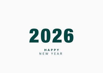 Happy New Year 2026 Elegant Typography Design for Event and Celebration