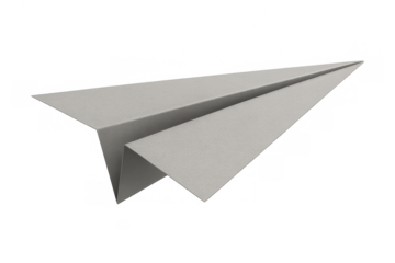Paper airplane isolated on transparent background. Concept for travel, education, business, imagination and reaching goals