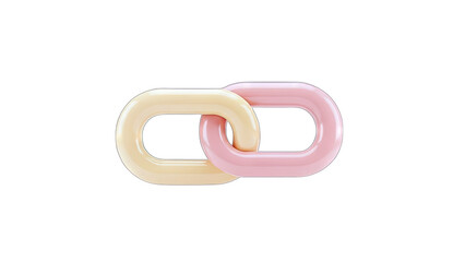 Obraz premium Interlocking Chain Links in Pastel Colors on White Background