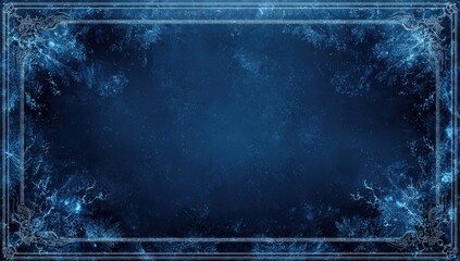 Ornate icy blue frame with frosty textures and a dark center