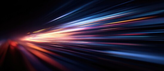 Abstract streaks of light in motion against a dark background, dynamic
