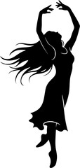 silhouette of a dancing girl