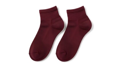 Unisex burgundy color Low Cut Socks flat lay Mockup