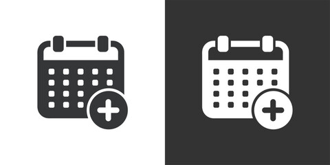 Add Calendar icon. Solid glyph series icon