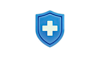 Fototapeta premium Medical Shield Icon Protecting Health - Isolated on White