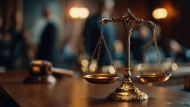 Courtroom scales of justice