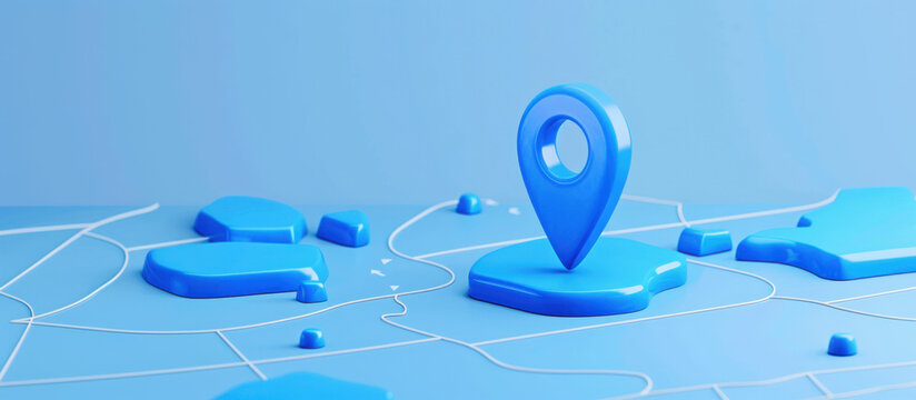 Navigating the Digital Realm: A vibrant and modern representation of location and mapping, this image is perfect for highlighting geographical concepts, destinations, or pinpointing key points. 