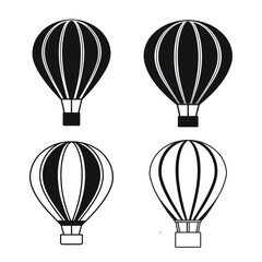 Hot Air Balloon Silhouette Icon, for Travel, Adventure Design © Nirmal