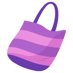 fabric grocery bag durable eco green flat color vector illustration template design