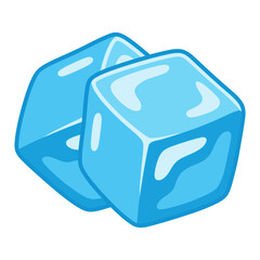 cartoon ice cube cold drink beverage flat color vector illustration template design