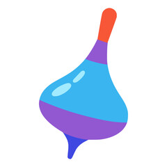 Spinning top toy kid flat color vector illustration template design