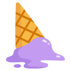 falling ice cream food snack flat color vector illustration template design