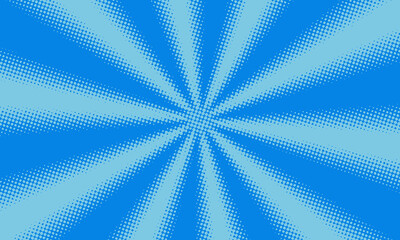 Blue halftone background design in comic style