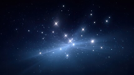 Obraz premium Stunning Night Sky with Bright Stars and Glittering Celestial Bodies Illuminating the Deep Blue Cosmos in a Beautiful, Serene Atmosphere