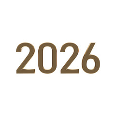 2026 3DCG レンダリング画像 数字 年 透過PNG