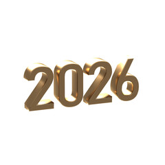 2026 3DCG レンダリング画像 数字 年 透過PNG