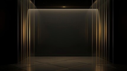 Luxury Dark Stage Background with Gold Architectural Frame