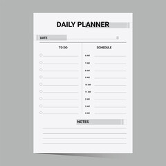 Minimal Daily Planner Template Design, a4 editable modern daily planner