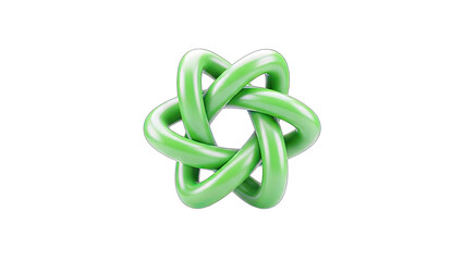 Naklejka premium Green Geometric Shape Isolated on White Background