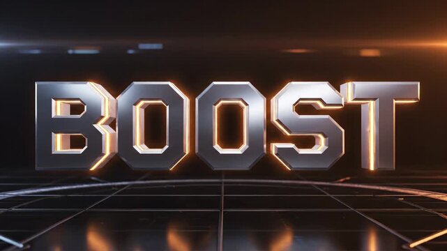 Dynamic Video Showcase of the Word 'BOOST' with Stunning Lighting and Font