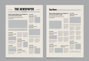 Clean Modern Newspaper Layout Design, minimal editorial template 