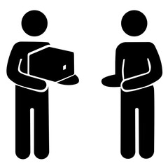 vector illustration of a man delivered package to the customer	