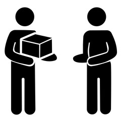vector illustration of a man delivered package to the customer	