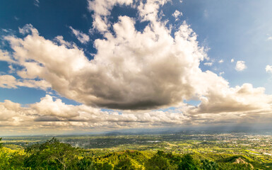 clouds over the field
