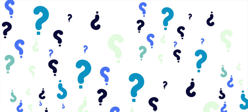 Seamless pattern with hand drawn ink question marks. Vector illustration for fabric, cards, invitations, wrapping paper, stationery and web backgrounds.